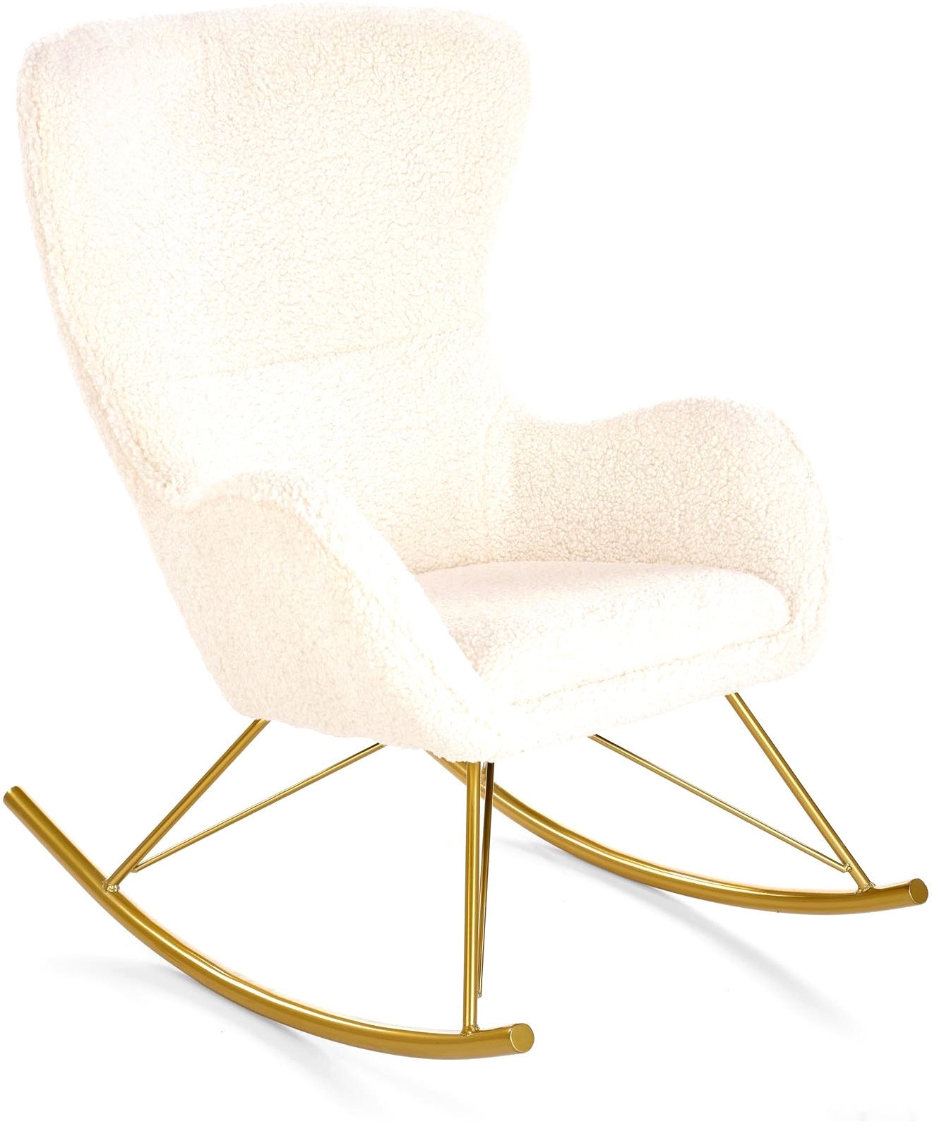 кресло-качалка halmar liberto (кремовый/золотой)