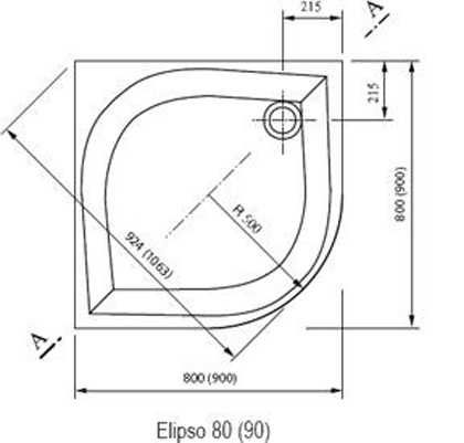 душевой поддон ravak galaxy elipso pan 90x90