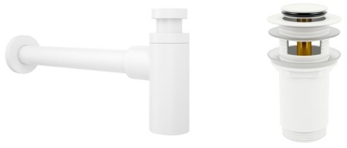 сифон wellsee drainage system 182108001 (сифон, донный клапан, матовый белый)