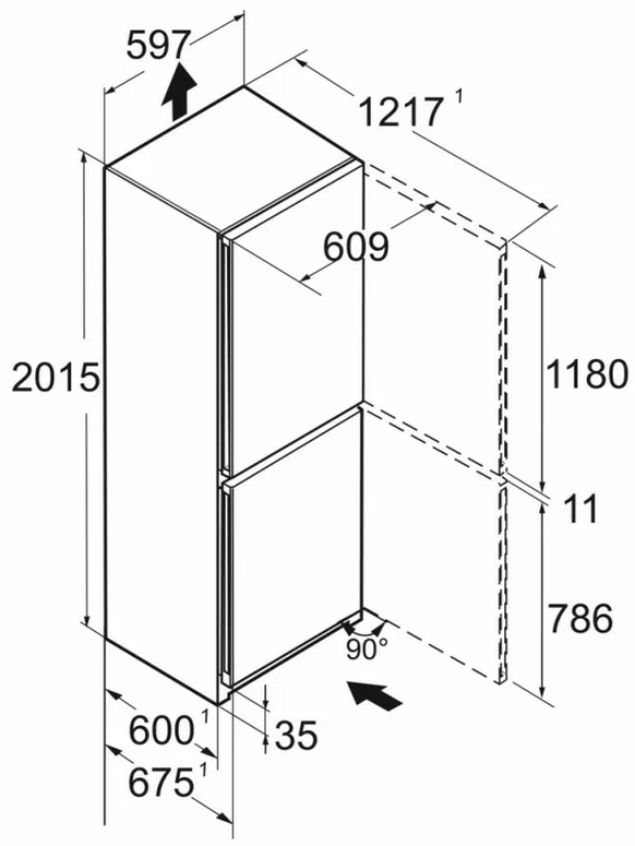 холодильник с морозильником liebherr cbnd 5723 plus biofresh nofrost