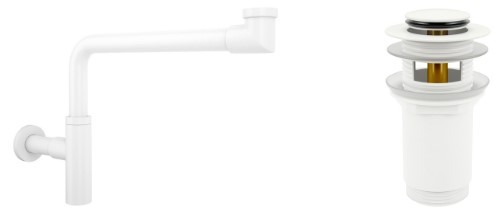 сифон wellsee drainage system 182128001 (сифон, донный клапан, матовый белый)