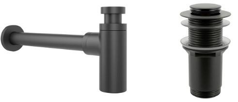 сифон wellsee drainage system 182105002 (сифон, донный клапан, матовый черный)