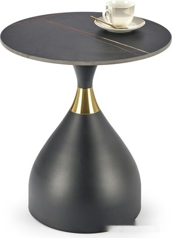 журнальный столик halmar scalita (черный мрамор/черный/золотой)