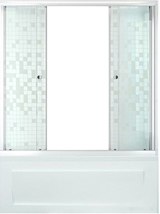 стеклянная шторка для ванны triton аква мозаика 170