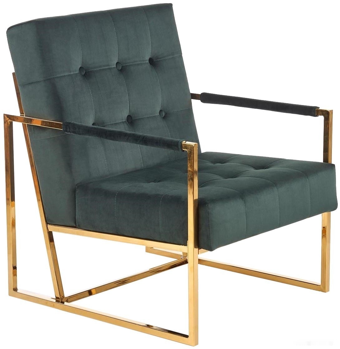интерьерное кресло halmar prius (темно-зеленый/золотой)