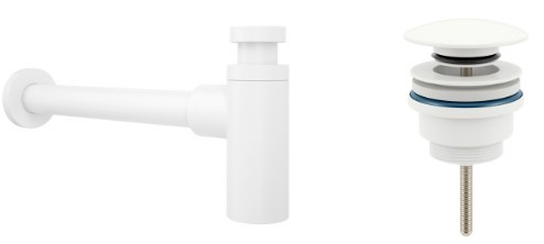 сифон wellsee drainage system 182108003 (сифон, донный клапан, матовый белый)
