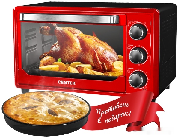 мини-печь centek ct-1537-30 (красный)