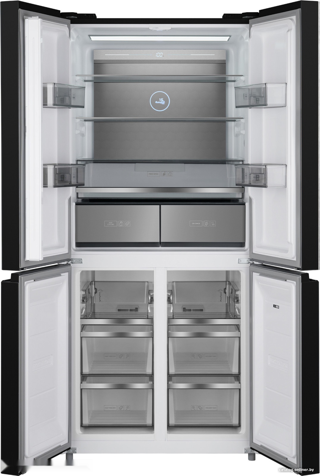 холодильник side by side weissgauff wcd 590 nofrost inverter premium biofresh dark inox