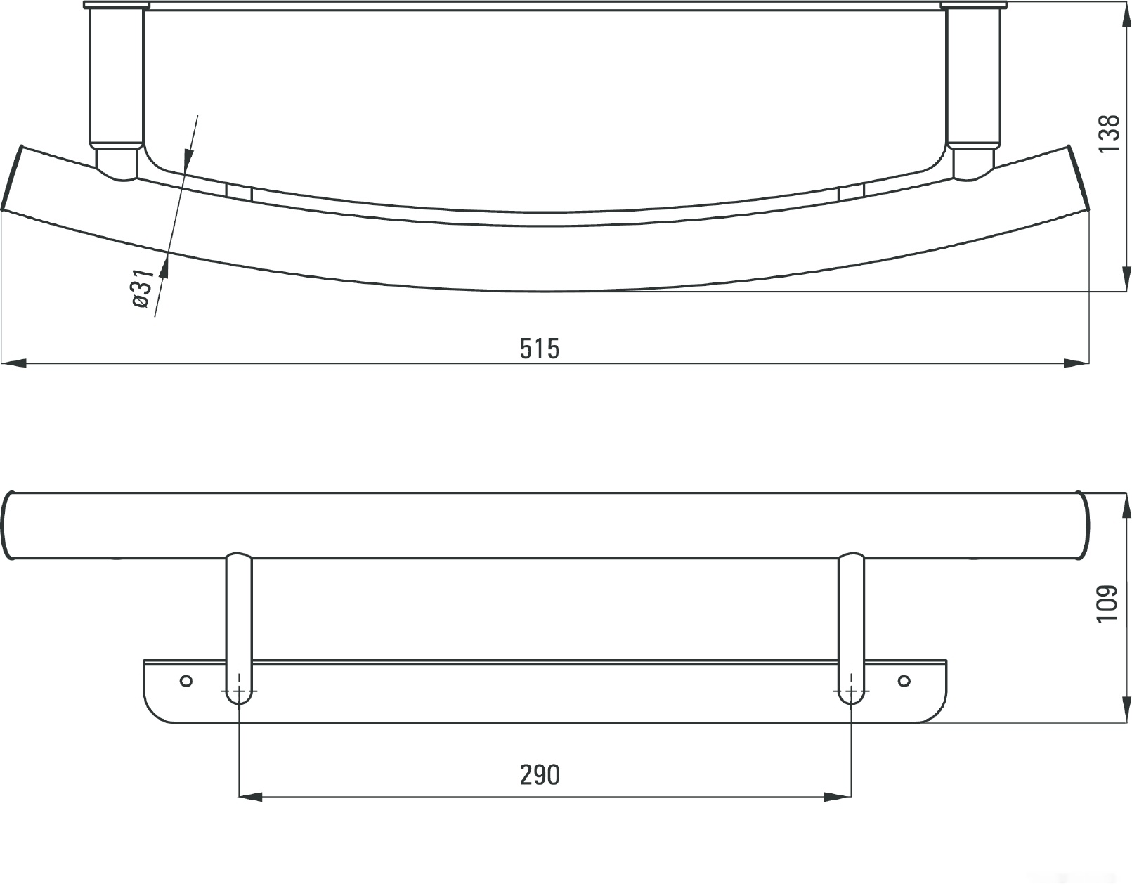 держатель для полотенца deante vital niv 041l (полированная сталь)