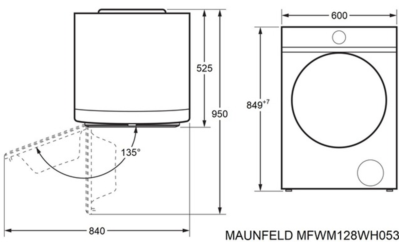 стиральная машина maunfeld mfwm128wh053