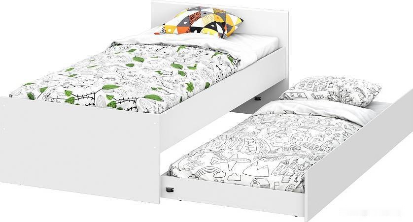кровать nn мебель токио выкатная система 80x190 00-00106111 (белый текстурный)