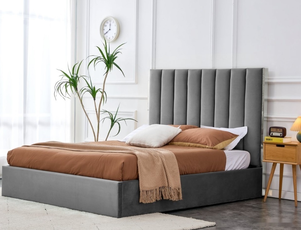 кровать halmar palazzo 160x200 (серый/серебристый)