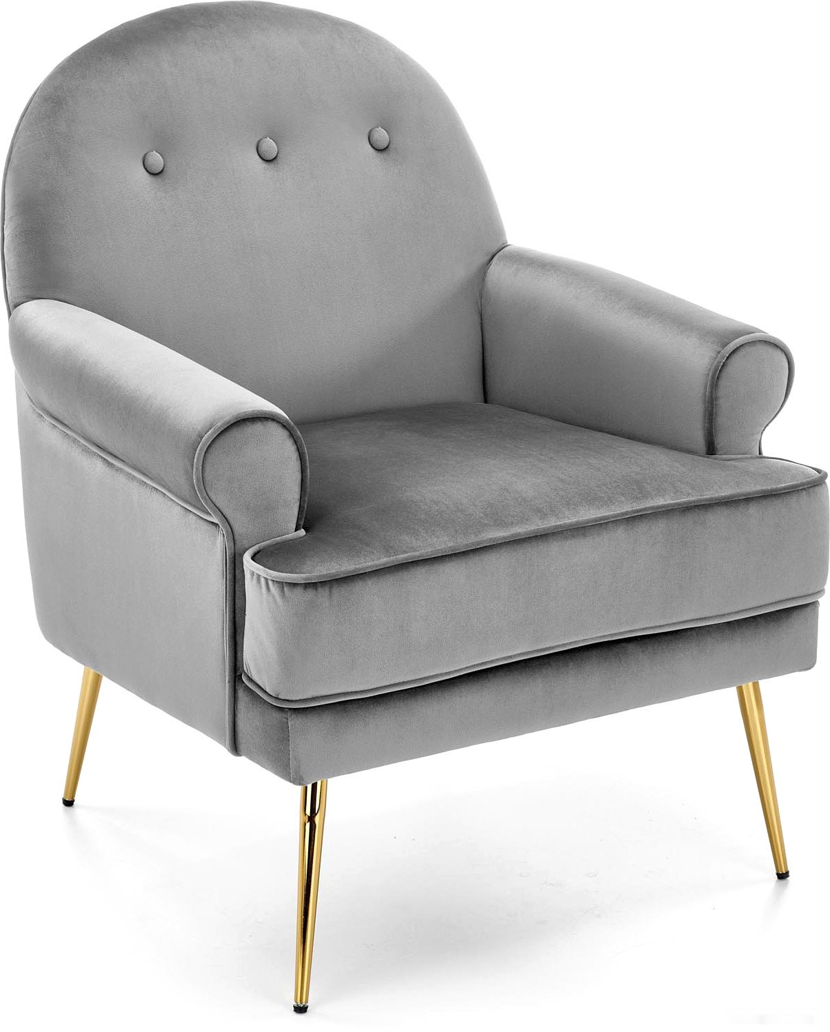 интерьерное кресло halmar santi (серый/золотой)
