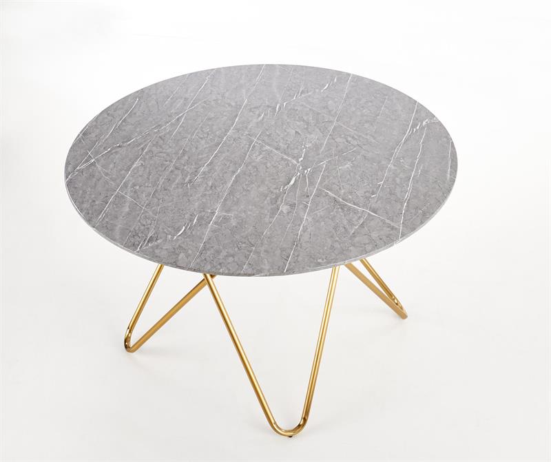 кухонный стол halmar bonello 120x120 (мрамор/золотой)