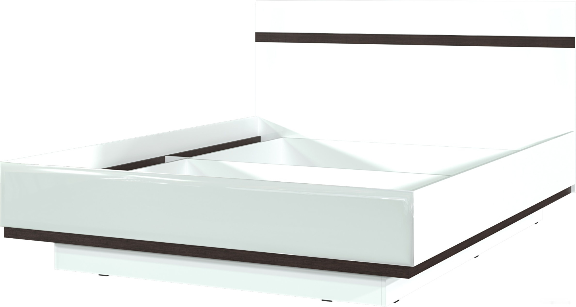 кровать sv-мебель соло к 160х200 144389 (белый глянец/венге)