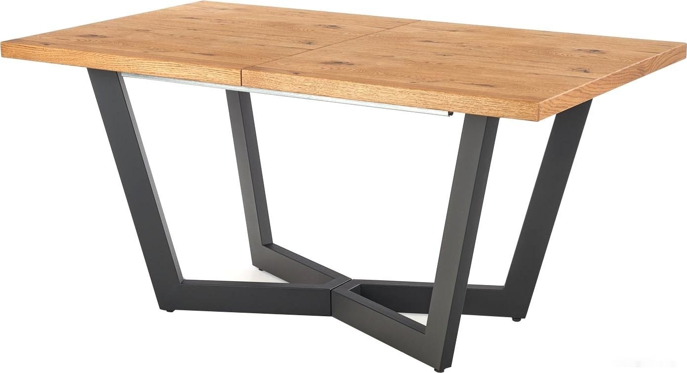 кухонный стол halmar massive 160-250/90 (дуб светлый/черный)